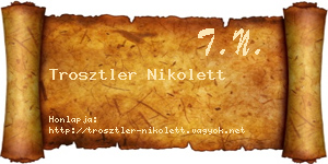 Trosztler Nikolett névjegykártya