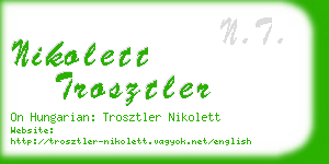 nikolett trosztler business card